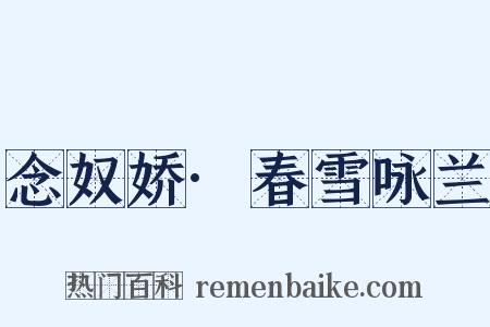 念奴娇·春雪咏兰是什么意思的图片
